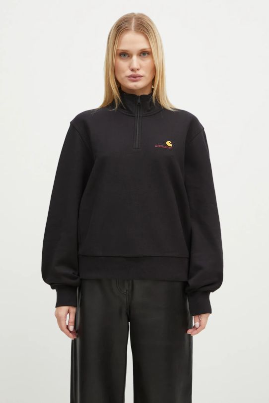 Carhartt WIP bluză American Scr. High Neck Swt uni negru I033827.89XX