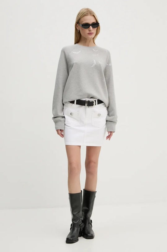 Bavlněná mikina ZADIG&VOLTAIRE JWSS00597 šedá AW24