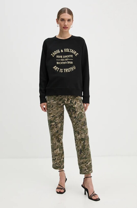 Bavlnená mikina ZADIG&VOLTAIRE JWSL00001 čierna SS25