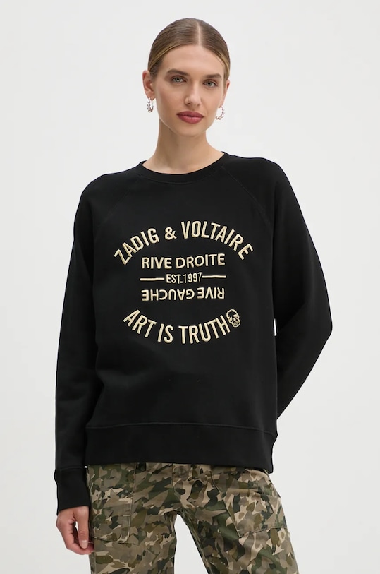 Bavlnená mikina ZADIG&VOLTAIRE čierna JWSL00001