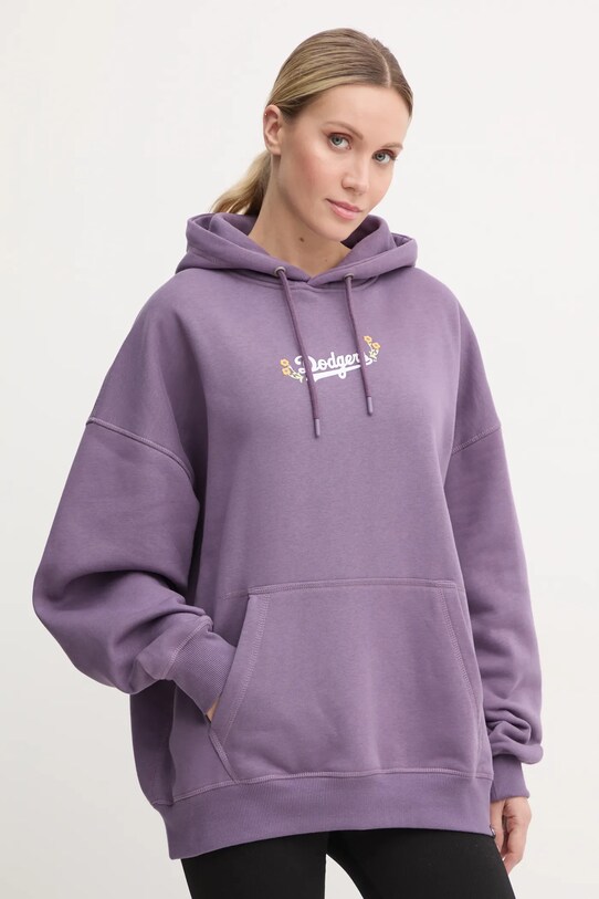 Кофта 47 brand MLB Los Angeles Dodgers з капюшоном фіолетовий BB012PMUQVI636514II
