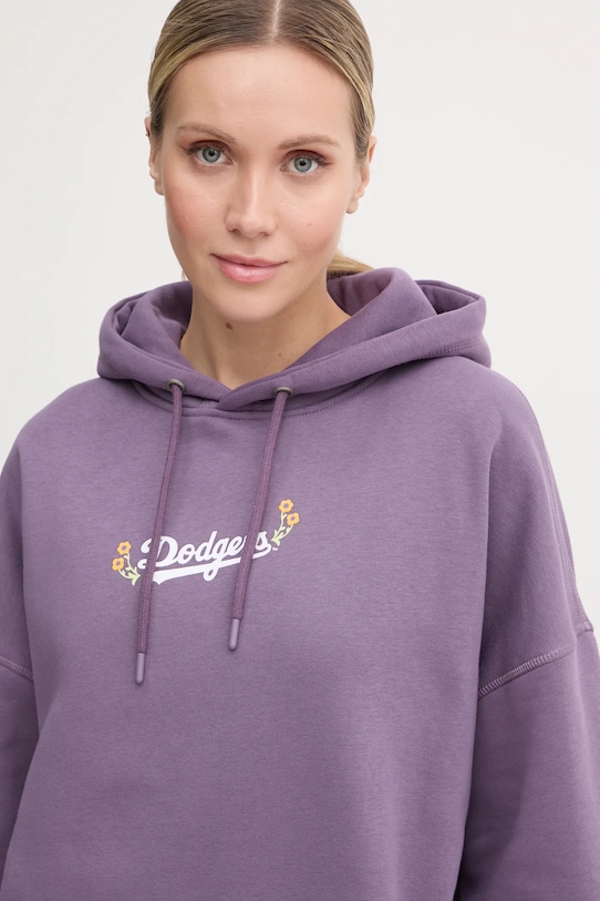 47 brand bluza MLB Los Angeles Dodgers fioletowy BB012PMUQVI636514II