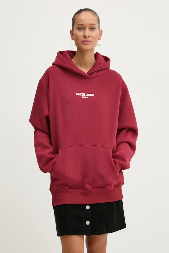 Mikina Sixth June s kapucňou burgundské 34402