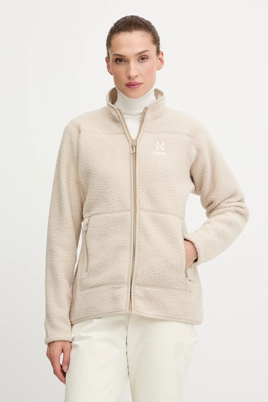 Haglöfs bluza sportowa Mossa Pile bez kaptura beżowy 606538