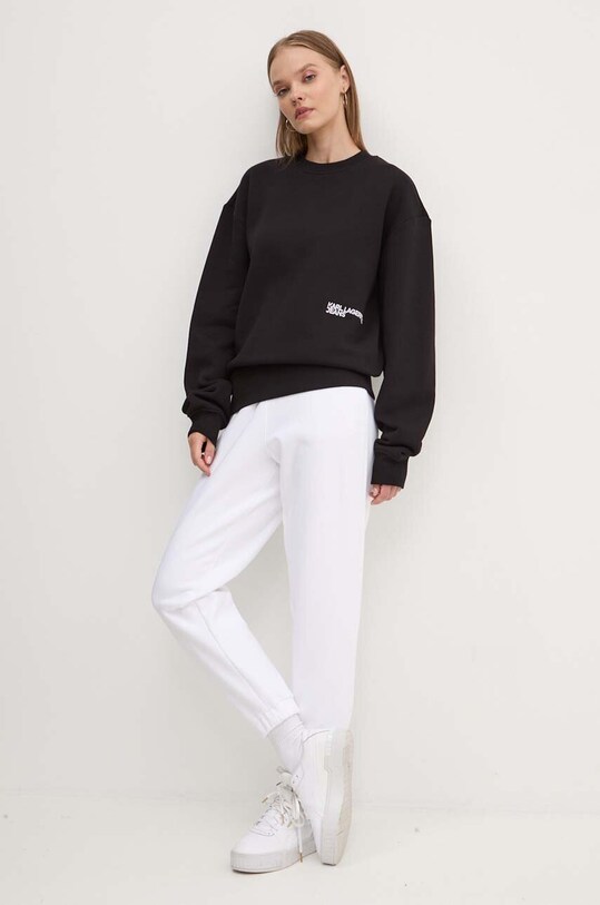 Ρούχα Βαμβακερή μπλούζα Karl Lagerfeld Jeans 246J1800 μαύρο