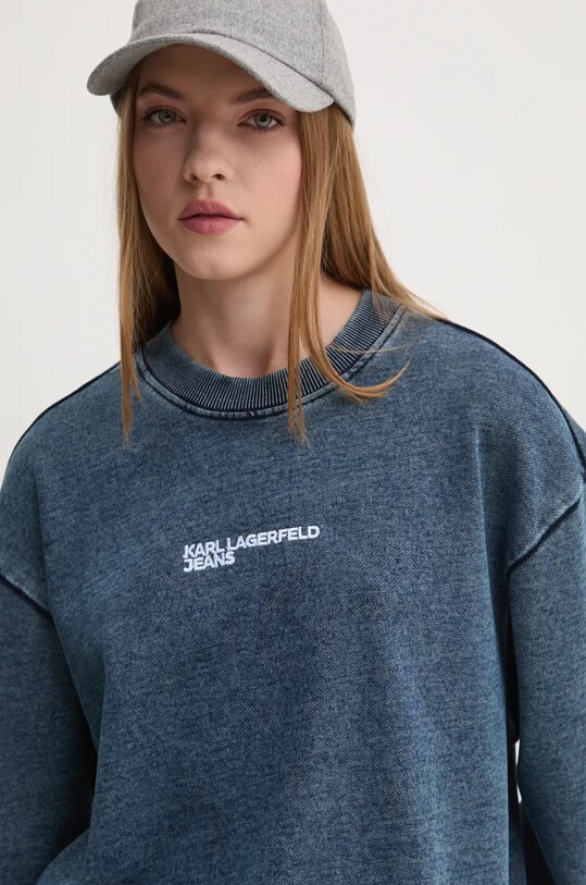 Бавовняна кофта Karl Lagerfeld Jeans блакитний 246J1801