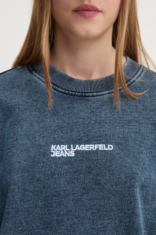Бавовняна кофта Karl Lagerfeld Jeans 246J1801 блакитний
