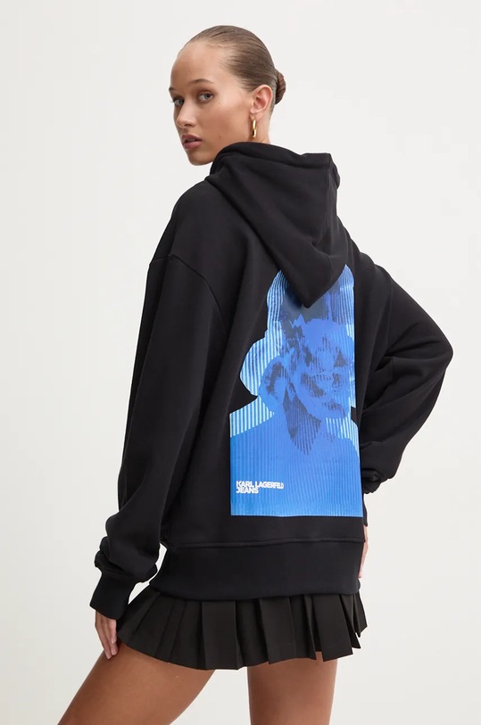 Кофта Karl Lagerfeld Jeans з капюшоном чорний 246J1802