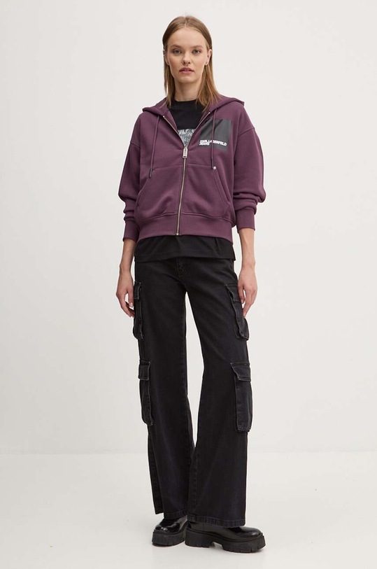 Mikina Karl Lagerfeld Jeans 246J1807 fialová AW24