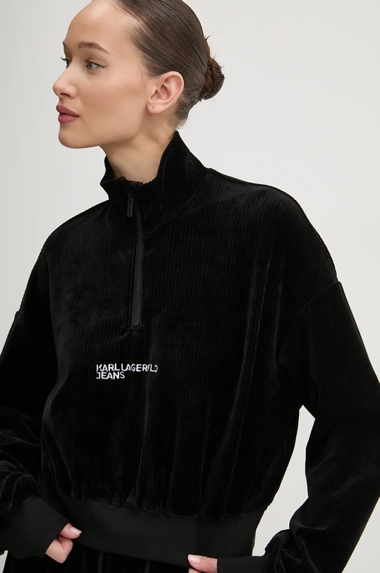 Суичър Karl Lagerfeld Jeans еластичен черен 246J1806