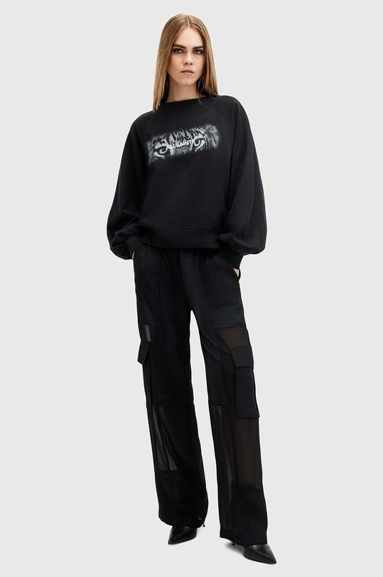 Βαμβακερή μπλούζα AllSaints STARE CYGNI W089JB μαύρο