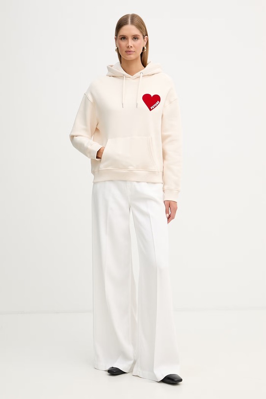 From Future hanorac de damă din bumbac WSW01120 bej SS26