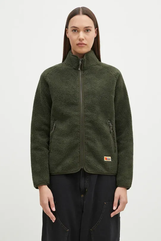Fleecová mikina Fjallraven Vardag Pile Fleece W hladký zelená F84789.662