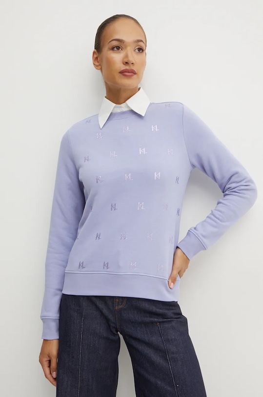 Karl Lagerfeld bluza imprimeu violet 246W1804
