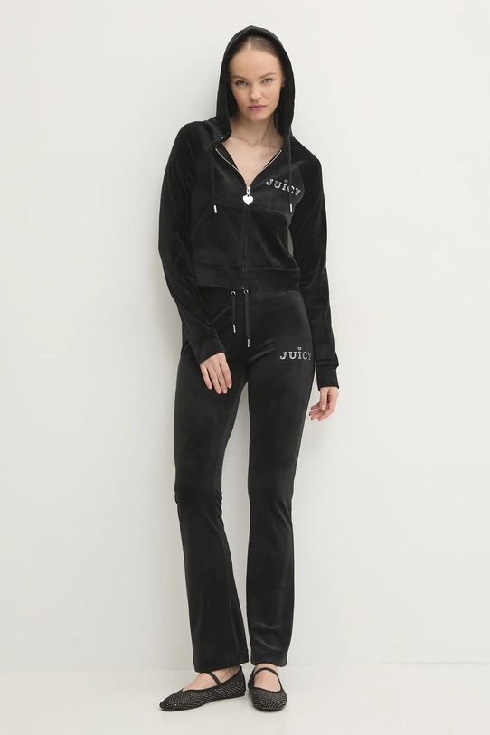 Велюрова кофта Juicy Couture REGAL MADISON HOODIE JCBAS224828.101 чорний AW24