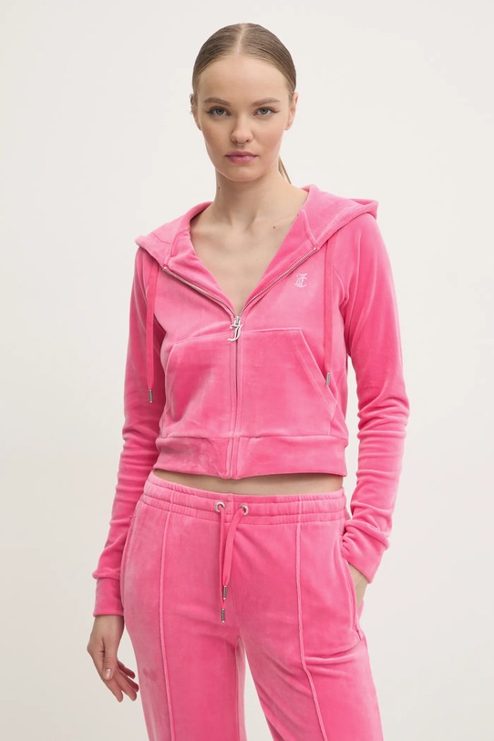 Велюрова кофта Juicy Couture MADISON HOODIE рожевий JCWA122001.679