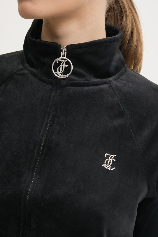 Juicy Couture bluza welurowa TASHA LOGO TRACKTOP JCWCT24305.101