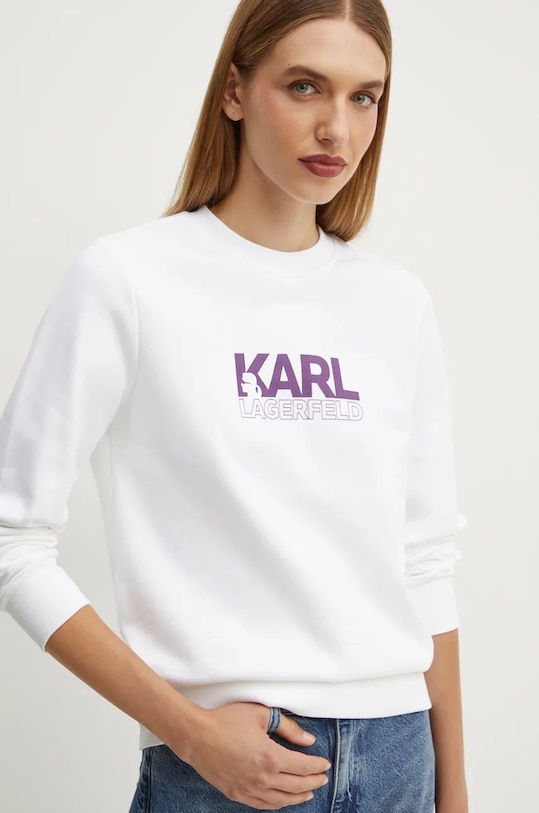 Бавовняна кофта Karl Lagerfeld бавовна білий 24WW1803