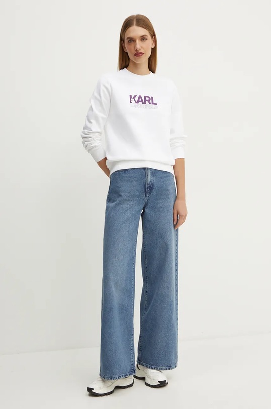 Бавовняна кофта Karl Lagerfeld 24WW1803 білий AW24