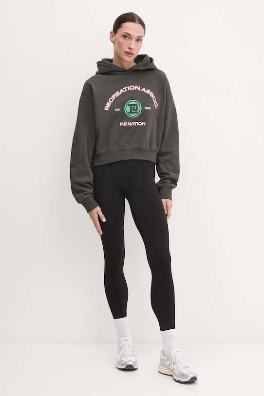 Бавовняна кофта P.E Nation Cresent 244H382 сірий AW24