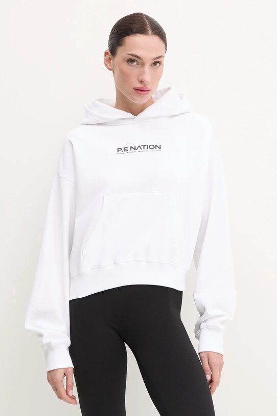 P.E Nation bluza bawełniana Transition nadruk biały 244H277