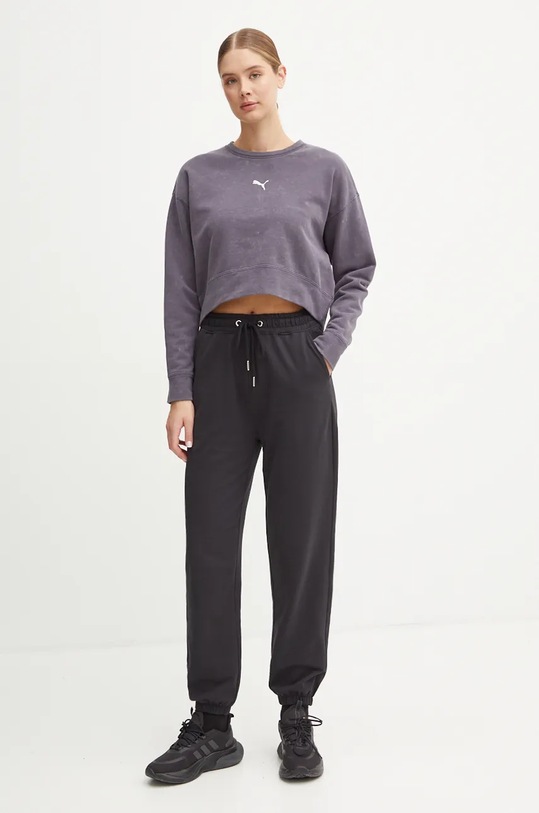 Βαμβακερή μπλούζα Puma 626799 μωβ AW24