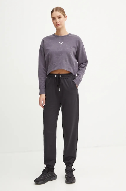 Βαμβακερή μπλούζα Puma 626799 μωβ AW24