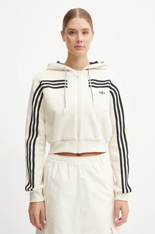Dukserica adidas Originals s kapuljačom bež JN7664