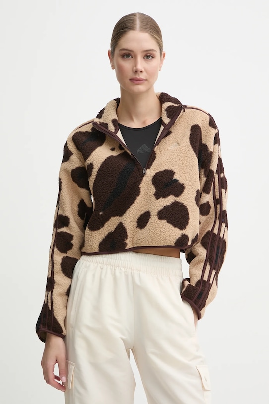 Φλις μπουφάν adidas Animal χωρίς κουκούλα μπεζ IX3719