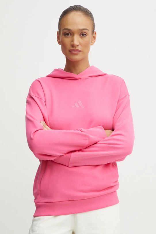 Pamučna dukserica adidas All SZN roza IY6814