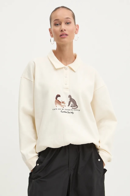 Kaotiko bluza aplikacja beżowy AO057.02.M002