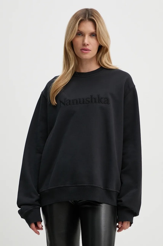 Bavlnená mikina Nanushka REMY bavlna čierna NU24CRSH00299