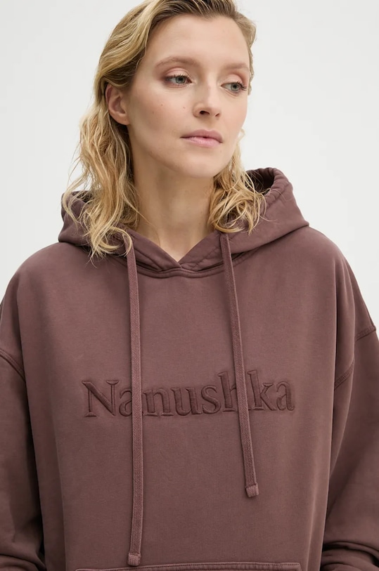 Nanushka hanorac de bumbac EVER maro NU24PFSH03378