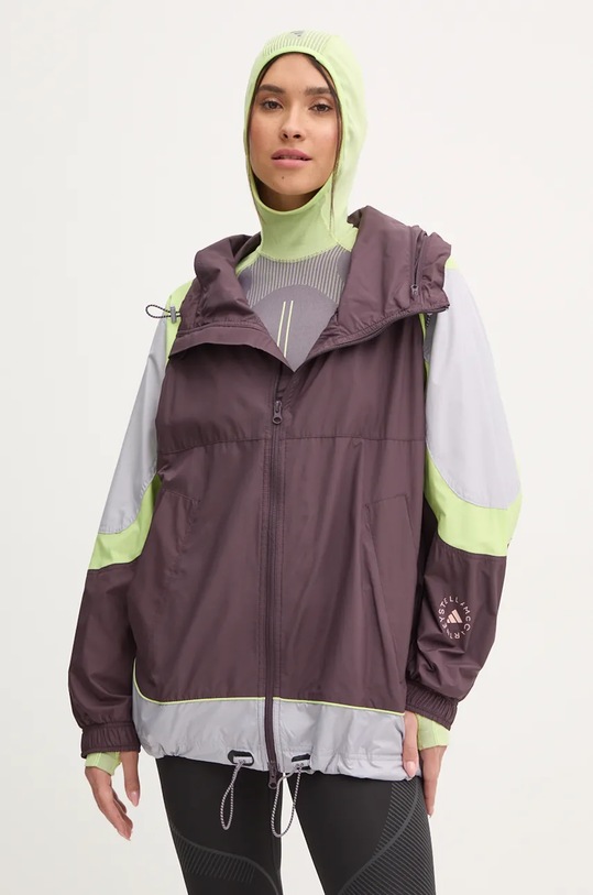 Vetrovka adidas by Stella McCartney oversize fialová IX1629