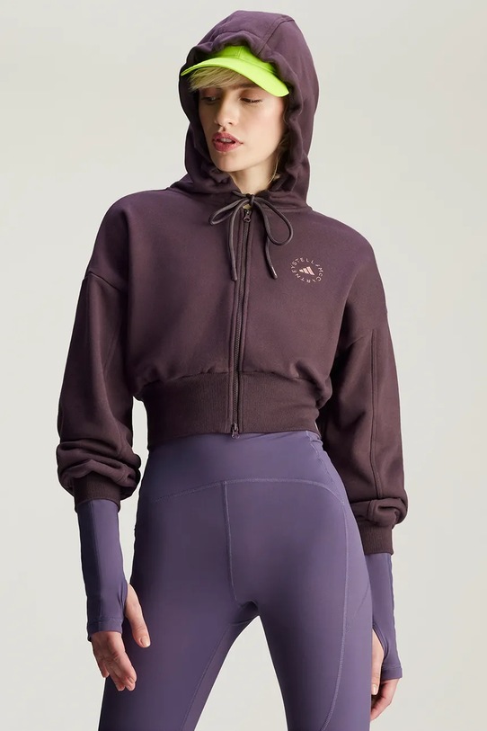 Кофта adidas by Stella McCartney з капюшоном фіолетовий IZ5011