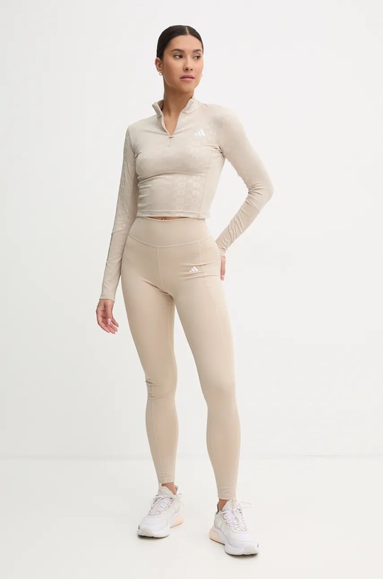 Tréninková mikina adidas Performance Hyperglam IX3201 béžová AW24