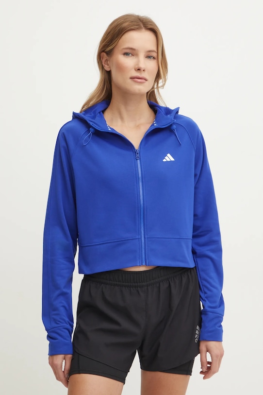 Кофта для тренинга adidas Performance Game and Go с капюшоном голубой IX5068