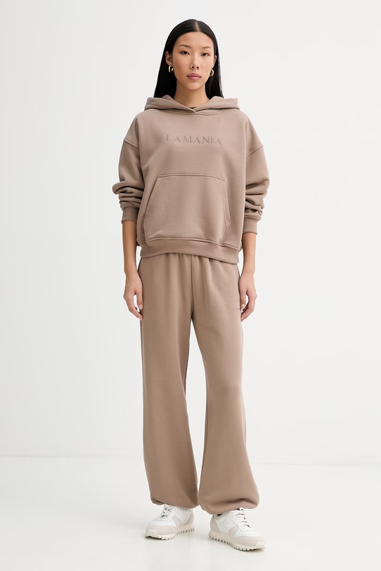 La Mania mikina s kapucí dámská s bavlnou BROOK BROOK béžová SS26