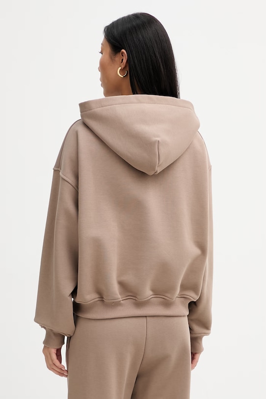Oblečení La Mania mikina s kapucí dámská s bavlnou BROOK BROOK béžová