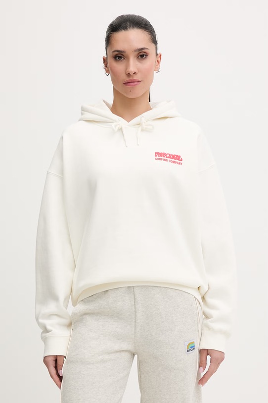 Oblečení Rip Curl mikina s kapucí dámská SURF PUFF HERITAGE 06AWFL béžová