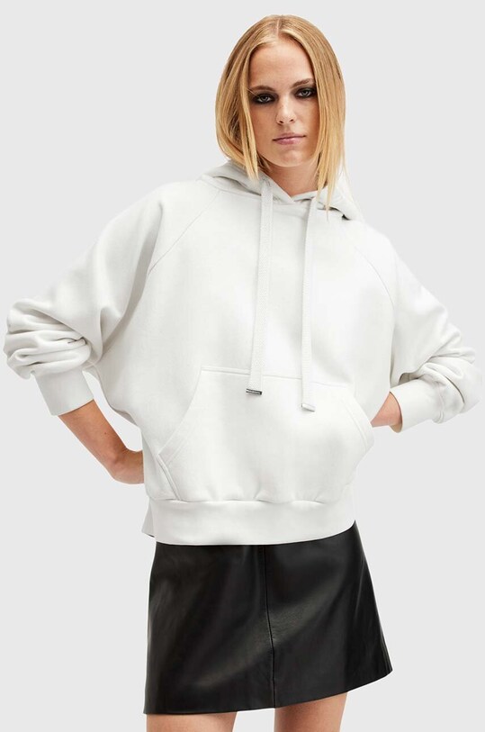 Pamučna dukserica AllSaints TALON UNDRGRND HOODY natpis bijela W051JB