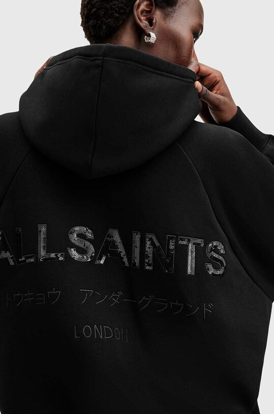 Îmbrăcăminte AllSaints hanorac de bumbac TALON UNDRGRND HOODY W051JB negru