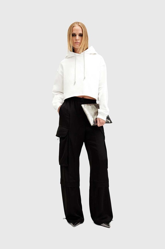 Bavlněná mikina AllSaints PIPPA SPARKLE HOODY W117JB bílá