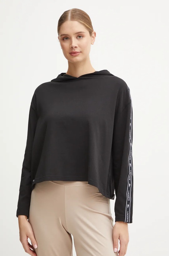 Mikina Lacoste s elastanom čierna SF1473