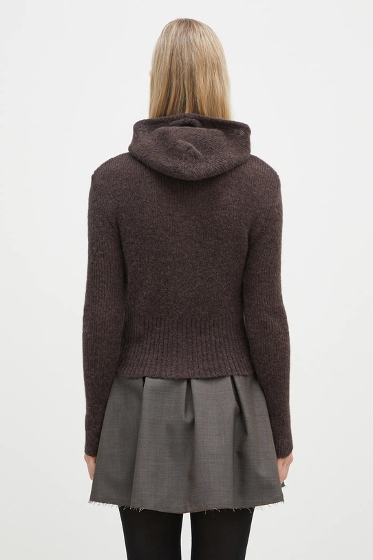 Our Legacy woolen cardigan Compact Hood W4243CSB brown AW24