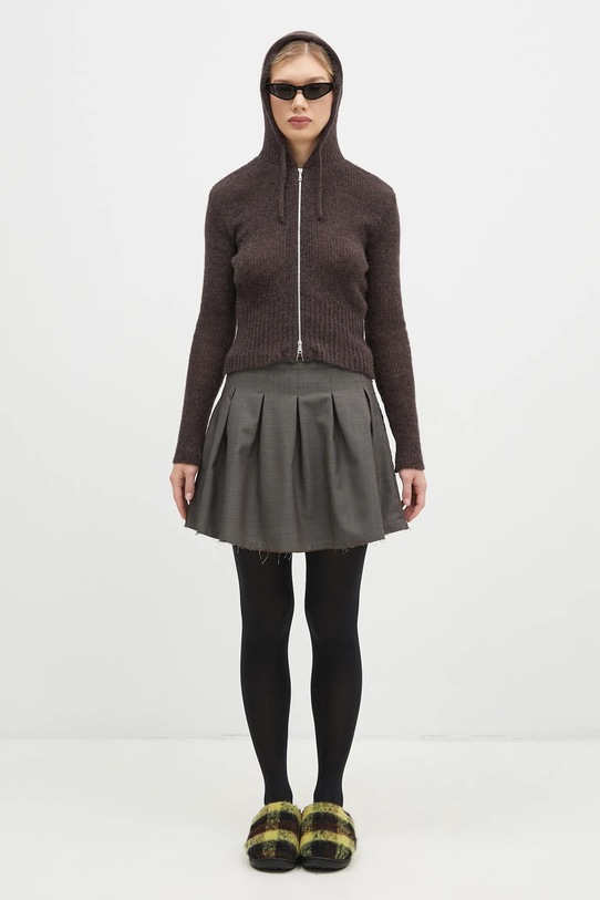 Our Legacy woolen cardigan Compact Hood W4243CSB brown