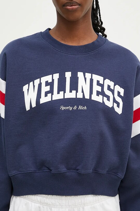 Sporty & Rich cotton sweatshirt Wellness Ivy navy WS058S406WN