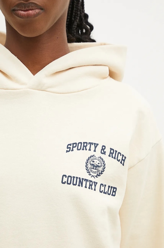 Bavlněná mikina Sporty & Rich Varsity Crest béžová WS066S409VC