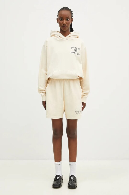 Bavlněná mikina Sporty & Rich Varsity Crest WS066S409VC béžová