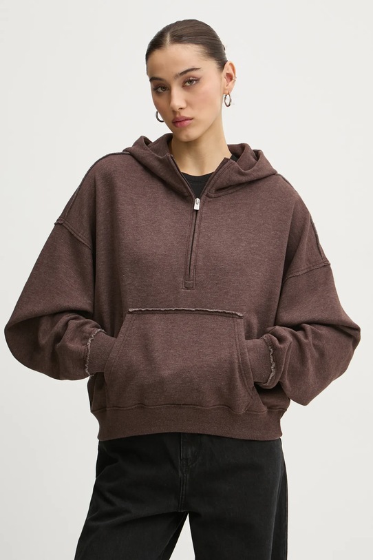 Mikina Hollister Co. s kapucí hnědá KI352.4220.440